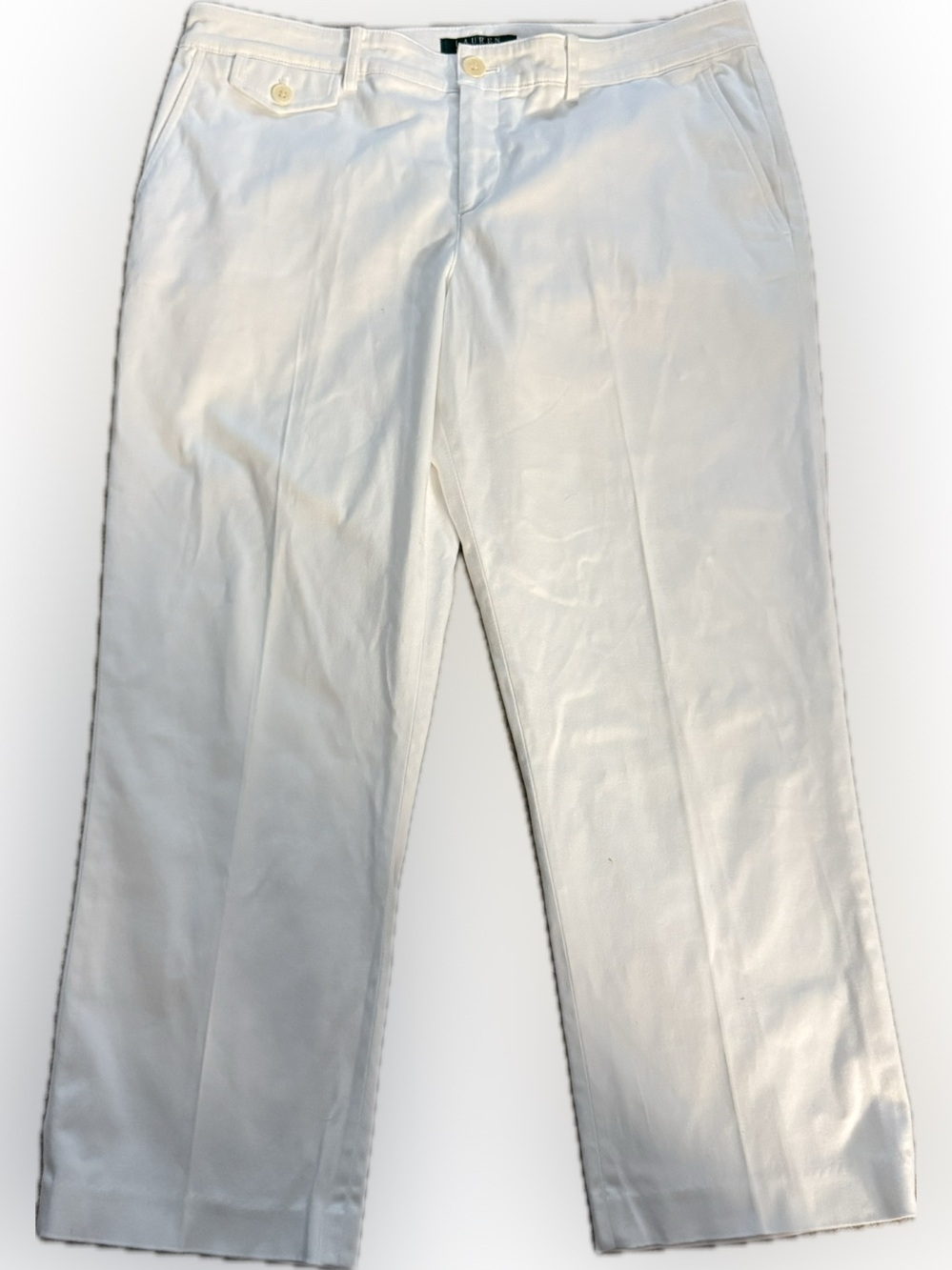 Lauren Ralph Lauren Women's White cropped Cotton pants size 10